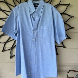 Stafford Men's Sky Blue Casual Button Down Shirt